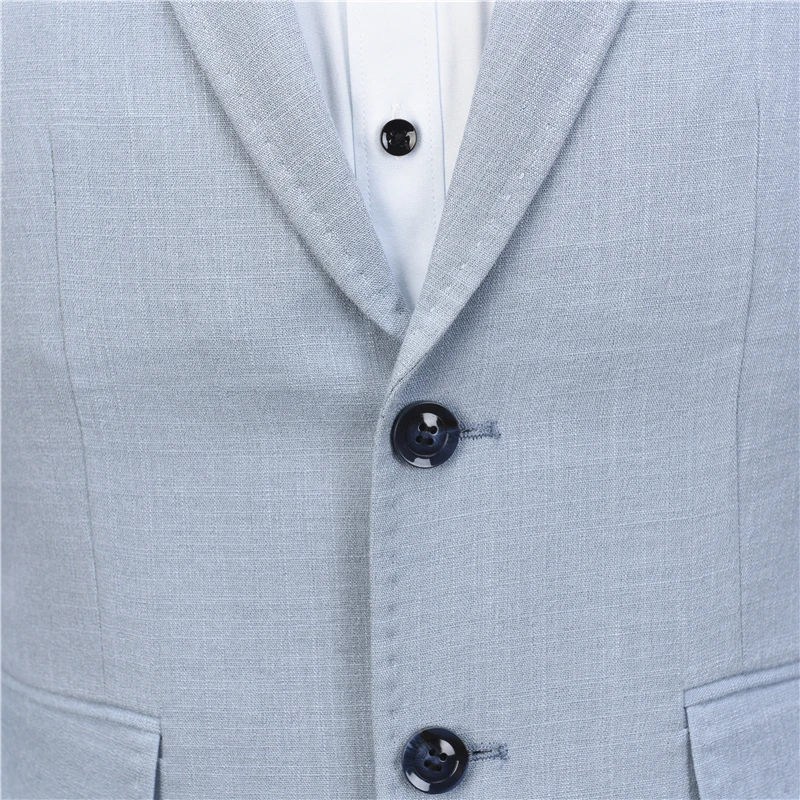 Na45 Для Мужчин's Повседневные комплекты одежды Slim Fit Solid Linen Костюмы Для мужчин Одежда высшего качества Для мужчин S Костюмы с Брюки для девочек и Вязаные Жилеты для женщин плюс размеры с учетом сделал
