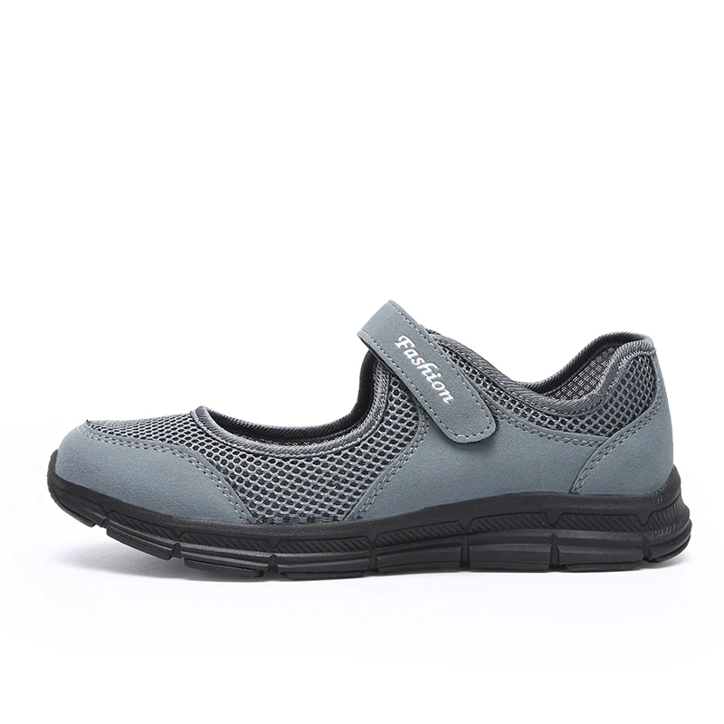 Темно-серый MWY/Женская прогулочная обувь; Zapatillas Deporte Mujer; уличная спортивная обувь; женская спортивная дышащая сетчатая обувь; женские кроссовки на липучке - Цвет: Темно-серый