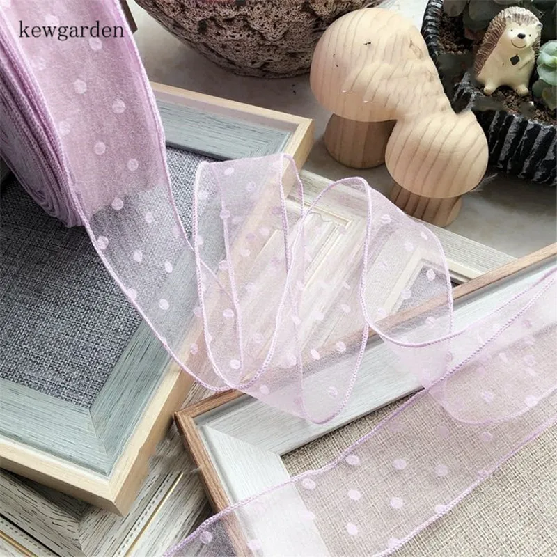 Kewgarden DIY аксессуары для волос 2 "5 см сетчатая вуаль с краями от морщин лента