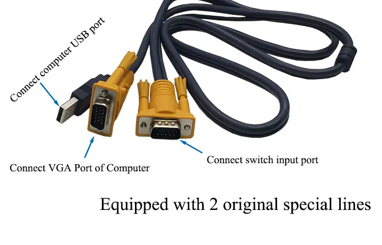 IT-well KVM переключатель 2 порта Авто VGA переключатель с USB консолью 1 комплект управления клавиатурой мыши 2 компьютера хосты с kvm-кабель