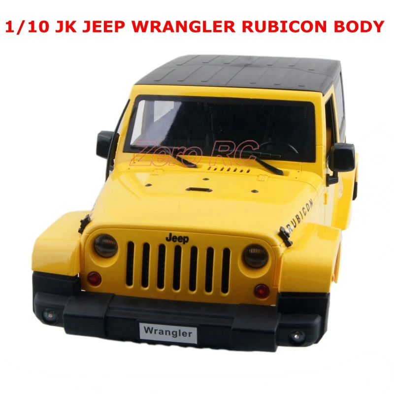 1/10 весы RC грузовик корпус 1:10 JEEP WRANGLER RUBICON жесткий пластиковый желтый|body liners|truck