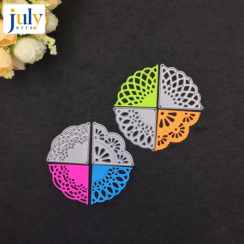 

Julyarts 4pcs Lacework Dies for DIY Scrapbooking Embossing Romantic Metal Cutting Dies Card Decorative Paper Craft