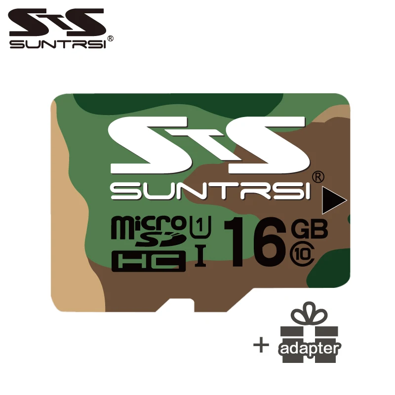 Suntrsi micro sd карта 128 Гб 64 Гб micro sd 32 Гб мини карта 16 Гб класс 10 для samrtphone и настольного ПК Оригинальная карта памяти - Емкость: 16gb with adapter