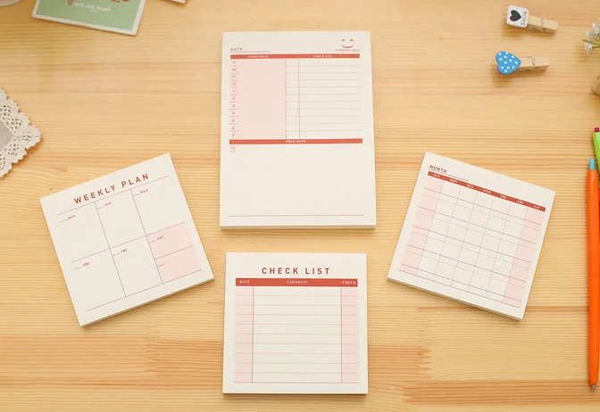 Настольный Еженедельный переписной лист клейкие заметки планировщик карманный