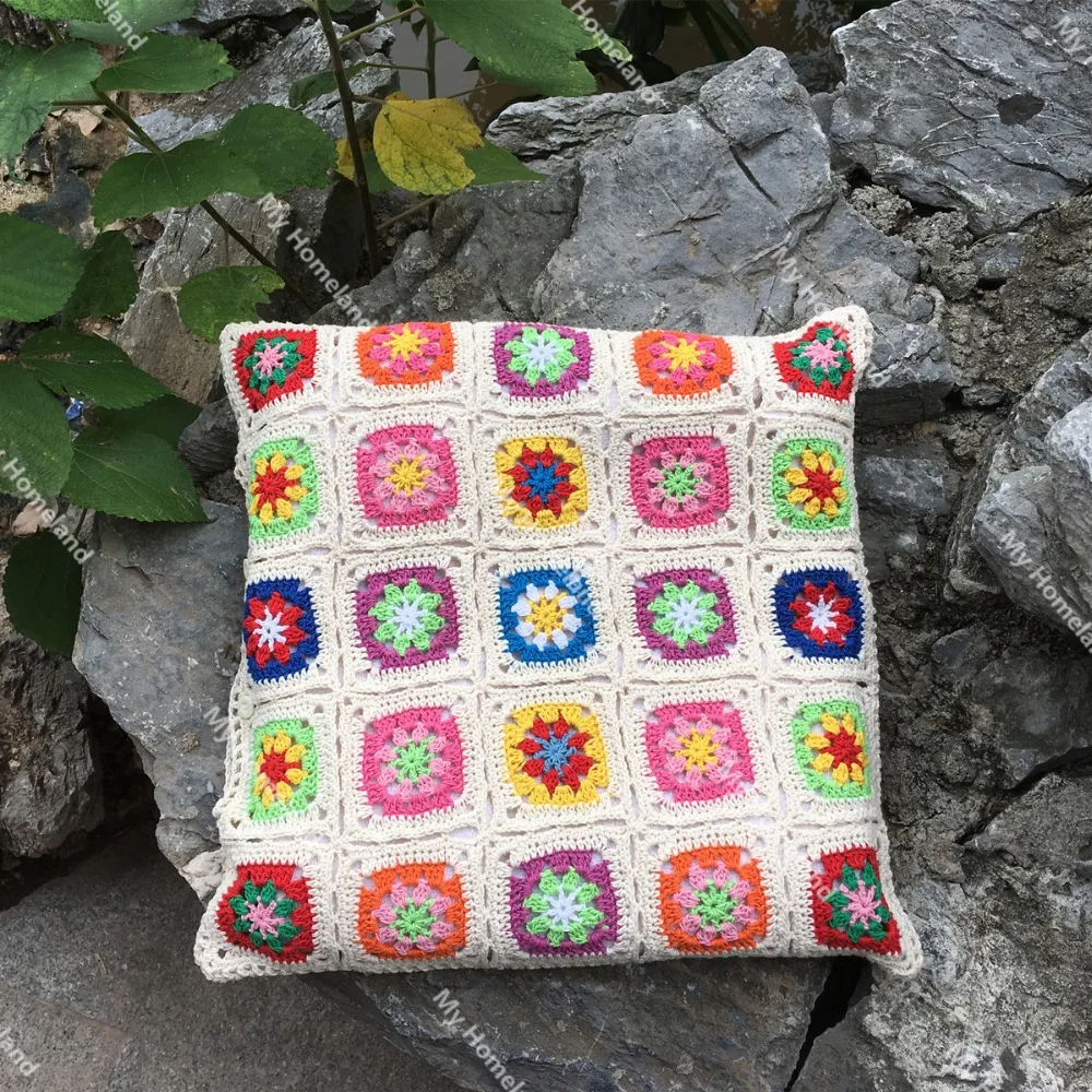 Чехол для подушки ручной работы из 100% хлопка 40 см разноцветный чехол в