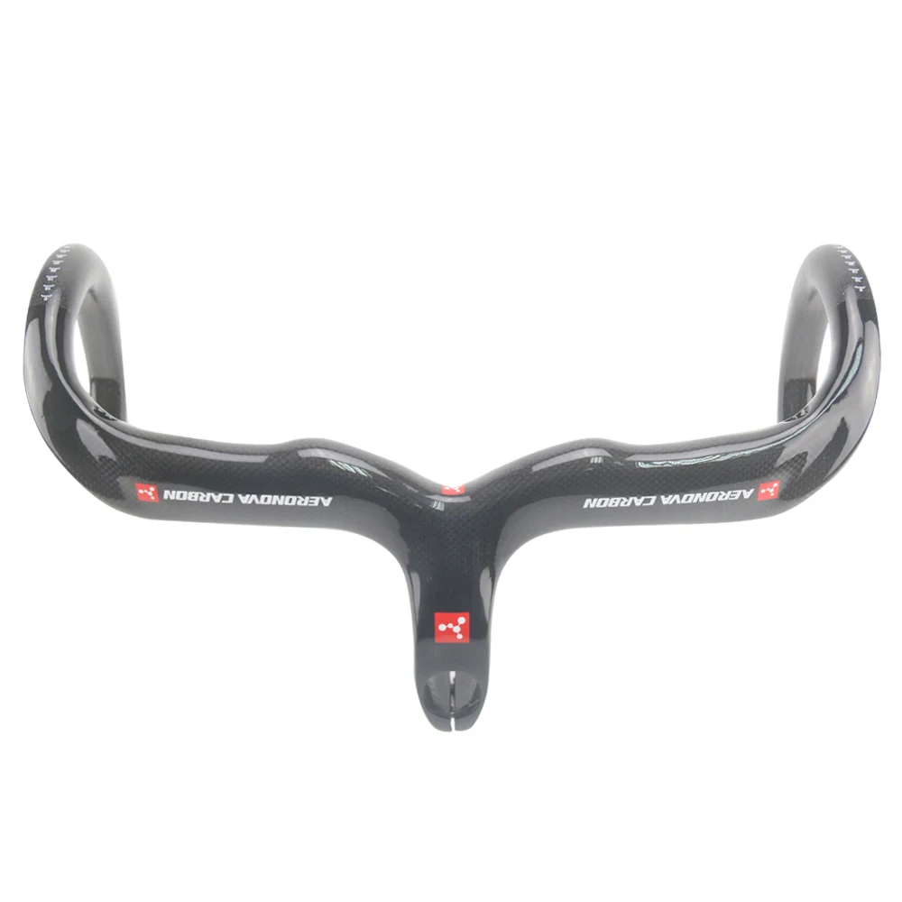 Карбоновый руль для дорожного велосипеда AERONOVA карбоновый с креплением детали