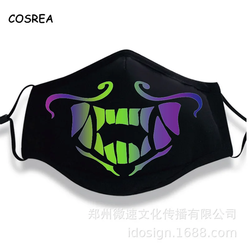Маска для косплея K/DA KDA akали маска лица Assassin S8 ночная подсветка маски унисекс