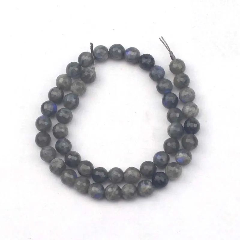 Круглые граненые бусины из натурального Лабрадорита камня DIY свободные для