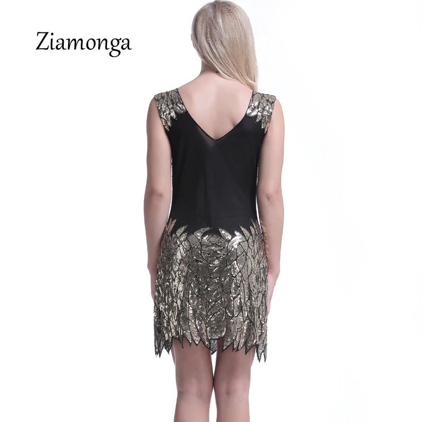 Ziamonga женское летнее платье Хлопушка 20s вечернее винтажное карандаш|sequin dress|women