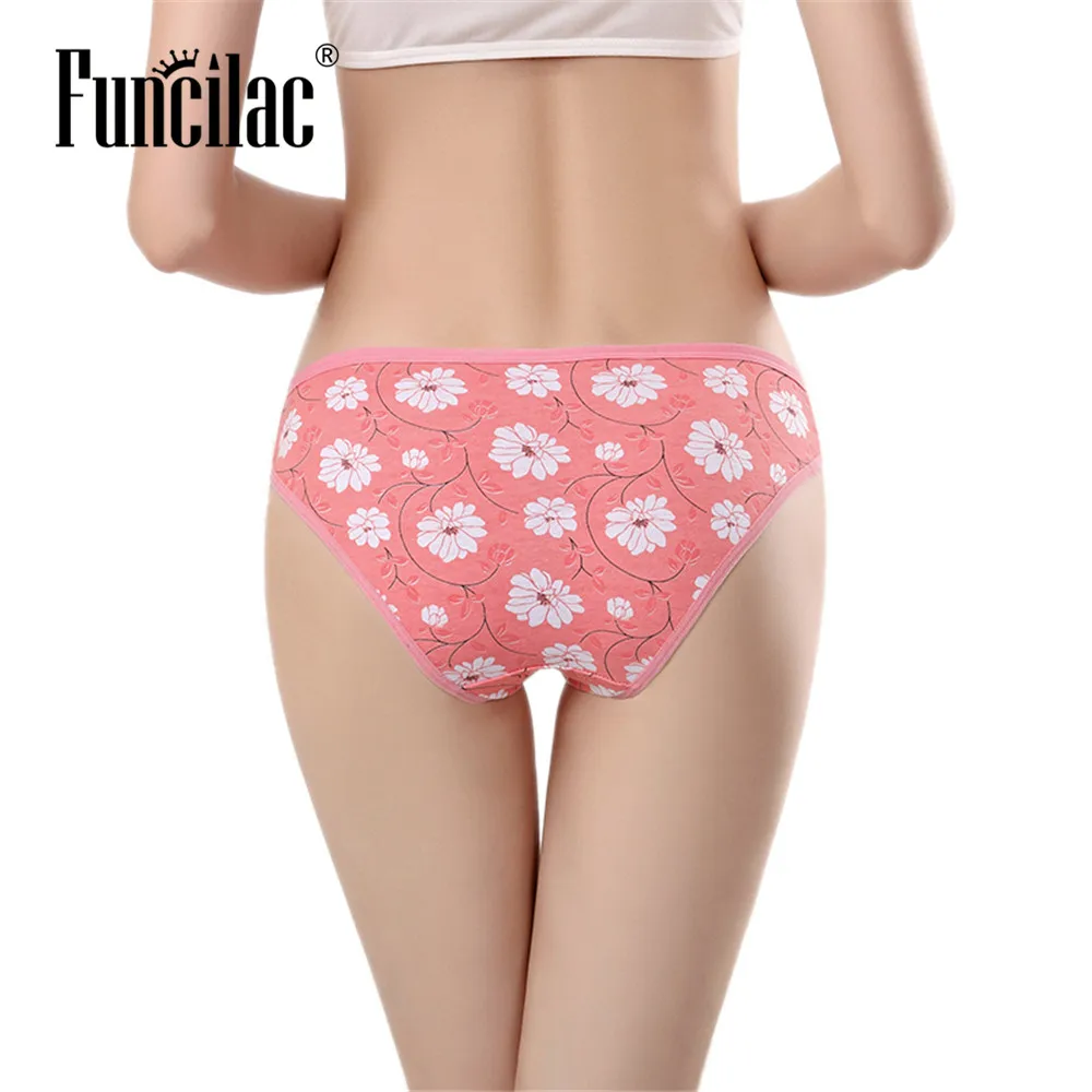 FUNCILAC хипстерское нижнее белье женские хлопковые трусы с цветочным принтом милые