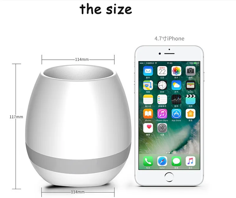 Умная Bluetooth музыкальная колонка цветочный горшочек светильник сенсорное