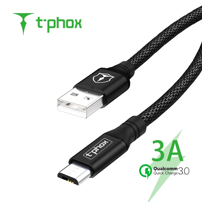 T-phox 1,2 м Micro USB кабель для Xiaomi Redmi Note 5 Pro QC3.0 Micro USB кабель для зарядки и передачи данных для samsung S7 S6 мобильный телефон