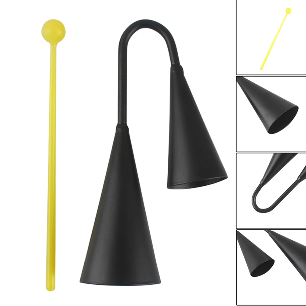 Двухцветный металлический колокольчик ковбелл перкуссионный инструмент с