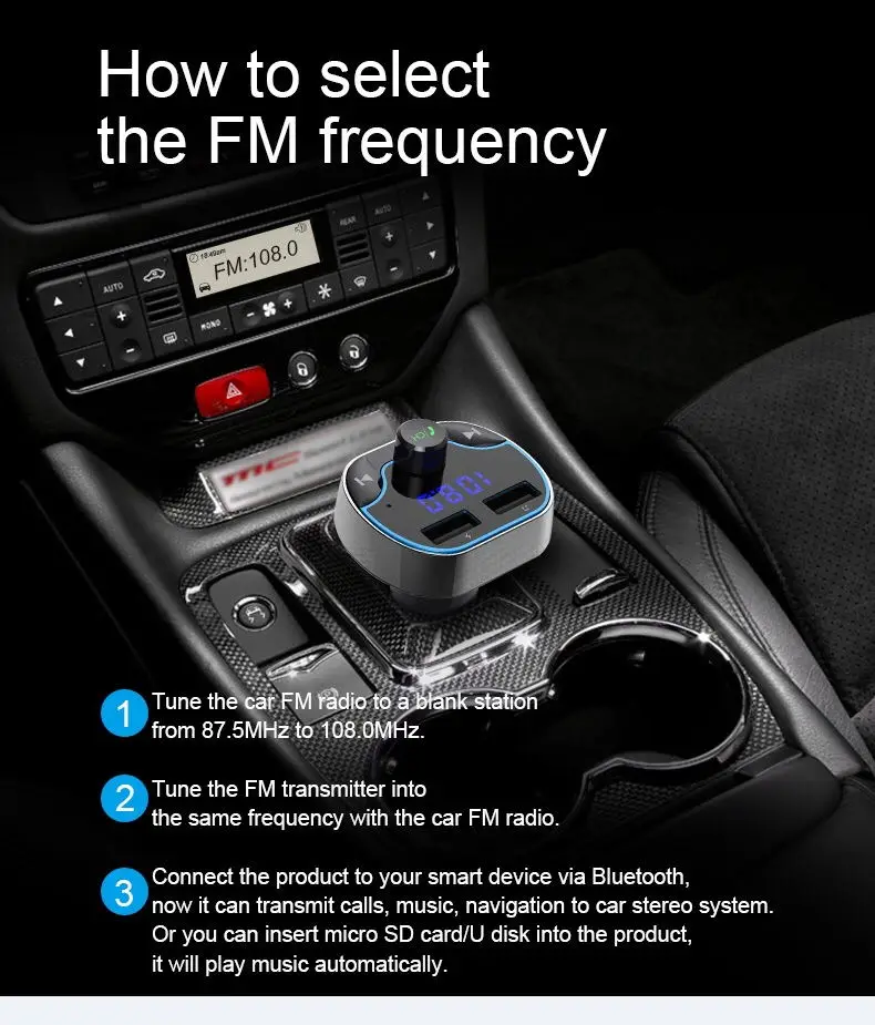 Bluetooth aux адаптер автомобильный bluetooth автомобильный комплект fm-передатчик Громкая связь вызов 5 в 3.1A выход двойной USB Автомобильное зарядное устройство телефон зарядное устройство