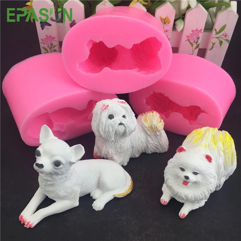 EPASUN 3D форма для мыла милая собака силиконовая пищевой силикон формы помадки
