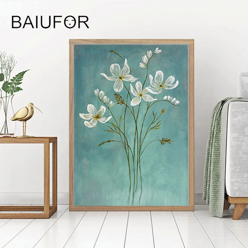 Baiufor Круглый алмазная живопись цветы мозайка ремесла вышивка полная выкладка