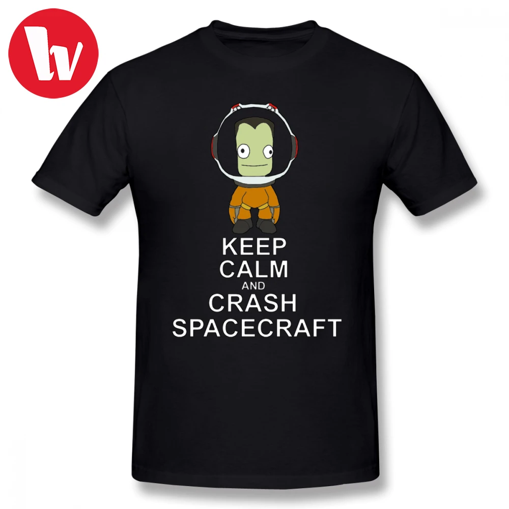Keep Calm футболка Kerbal Space Program для мужчин с мультяшным принтом 100 хлопковая размера