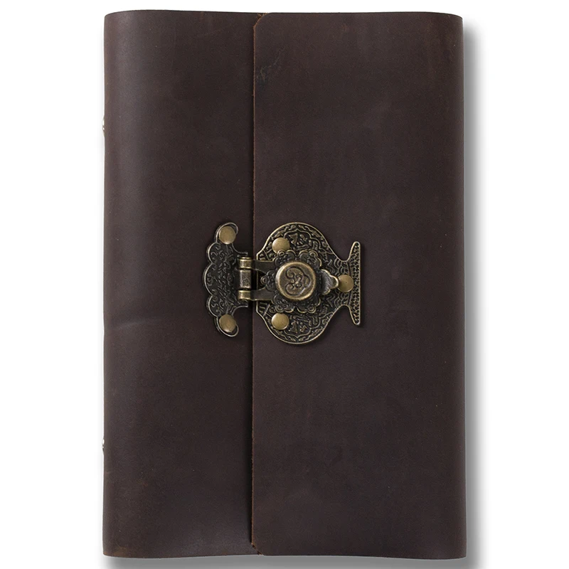 Ancicraft кожаный дневник журнал многоразовый планировщик Sketchbook с блокировкой