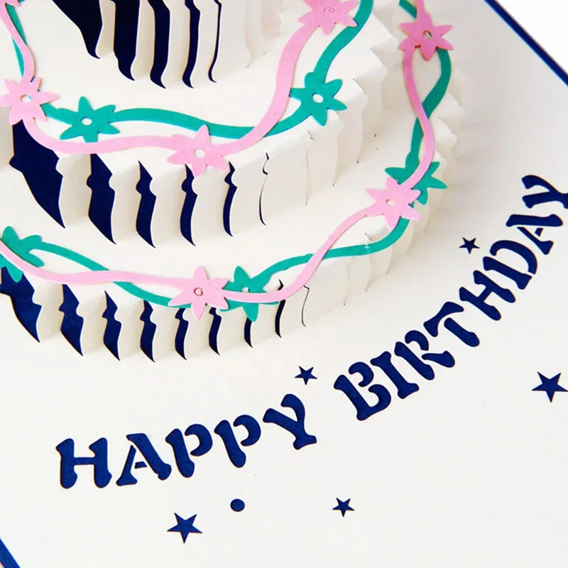 3D выскоченная бумага Оригами лазерная резка винтажный подарок на день рождения