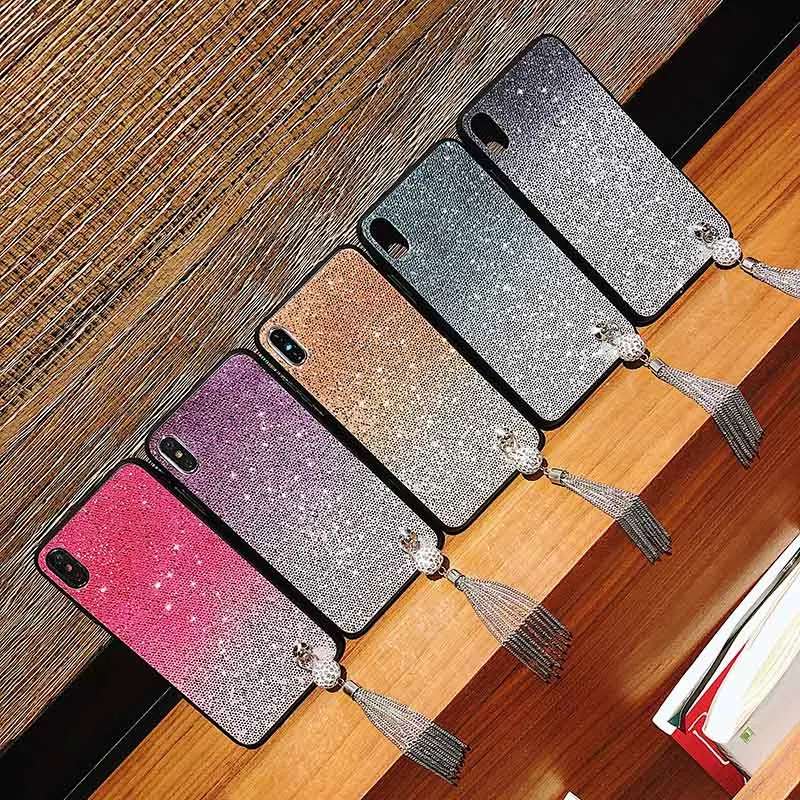 Модный чехол с блестками и градиентом для телефона iPhone XS Max XR 7 6 6S 8 Plus Роскошные