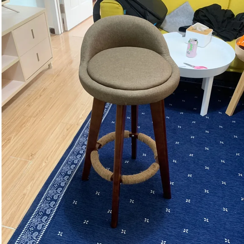 Барный стул с вращением на 360 градусов деревянные высокие ножки европейские