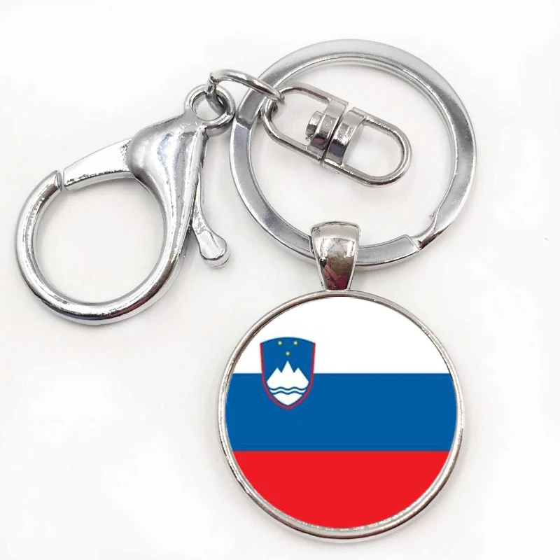 Словенский флаг автомобильный брелок ювелирное изделие серебряный цвет стекло