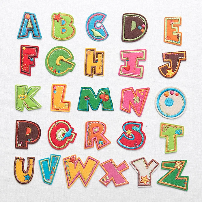 

New high quality alphabet height around 3-4cm design iron on parches bordados sewing embroidery patches for clothing diy patche