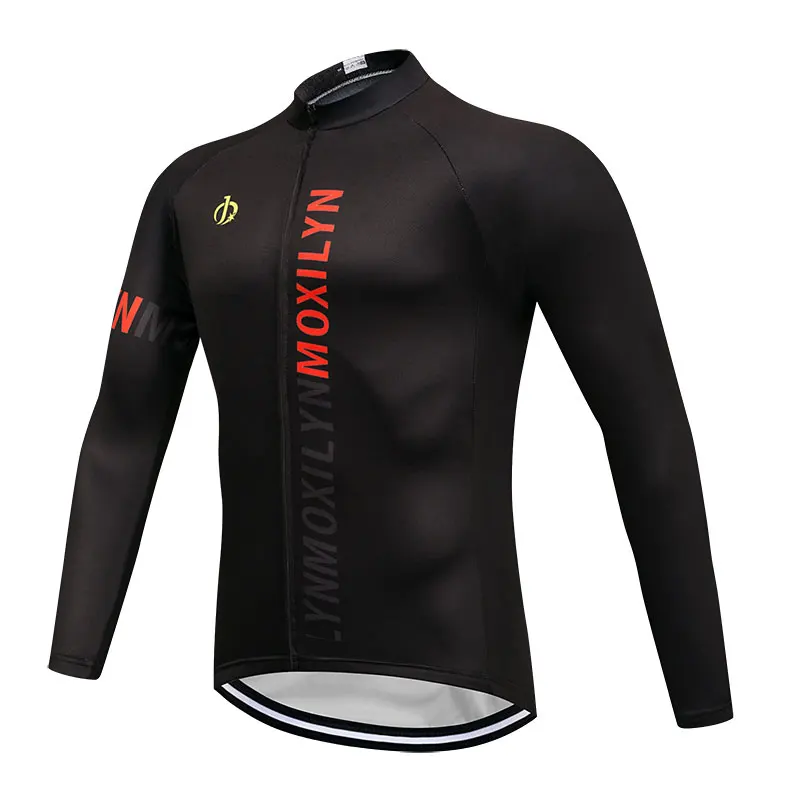 jersey no fleece 2 Moxilyn, набор Джерси для велоспорта, Зимняя Теплая Флисовая одежда с длинным рукавом для гонок, одежда для велоспорта, одежда для велоспорта Ropa Ciclismo, черная одежда для велоспорта - Цвет: jersey no fleece 2