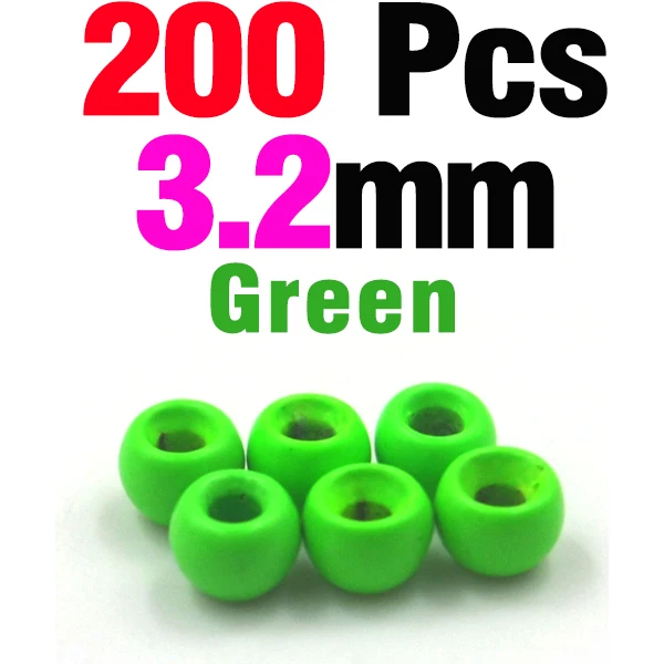 200 3dot2 Green MNFT 200 шт., латунные бусины с большим глазом для ловли нахлыстом, Нимфа, Скад, глаза живота, материалы для ловли нахлыстом - Цвет: 200 3dot2 Green
