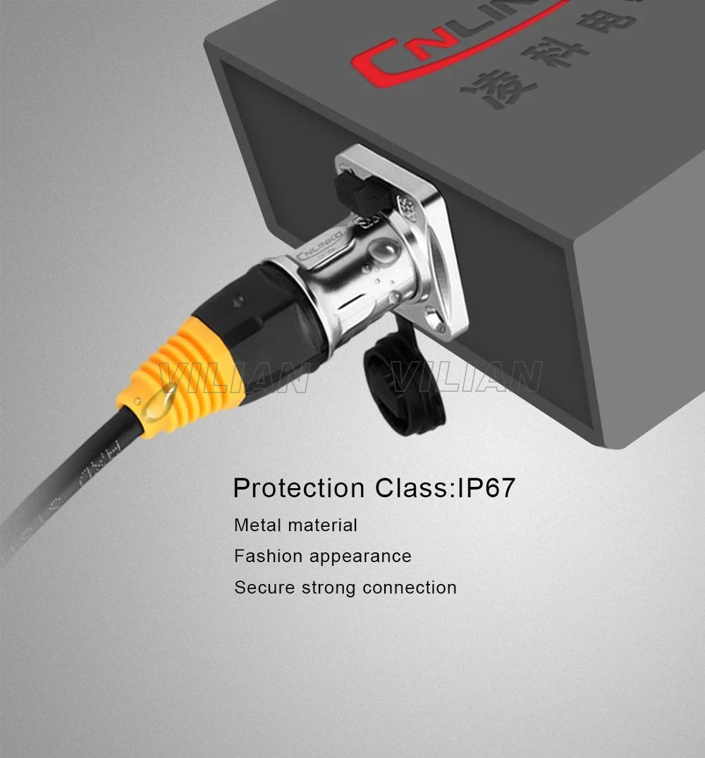 RJ45 розетка винт тип CAT5E водонепроницаемый разъем панель крепление Металл ethernet PCB сетевой разъем Cnlinko 8P8C 10 единиц