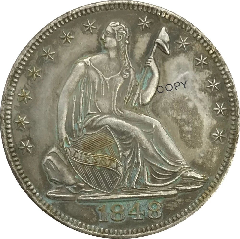 

1848 O США половина доллара предметы коллекционирования из мельхиора, покрытые серебром копия монеты