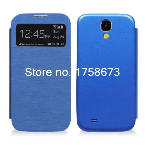 Умный чехол с откидной крышкой и окошком для экрана Samsung Galaxy S4 siv i9500 черной задней