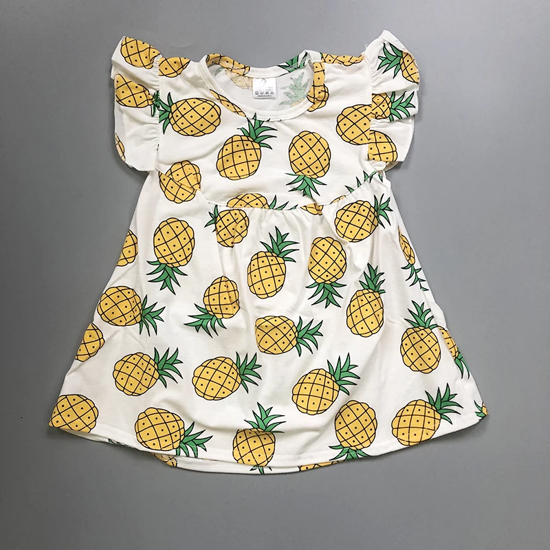 Летнее платье для маленьких девочек с рисунком ананаса на Пасху милые вечерние