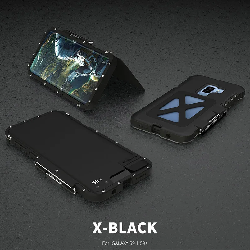 Чехол для телефона samsung Galaxy S9 Armor из нержавеющей стали сверхмощная Защитная обшивка складной чехол-подставка для samsung S9 Plus