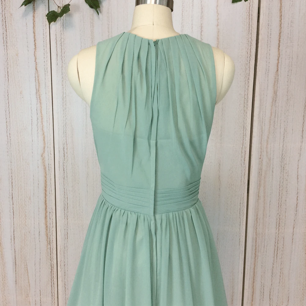 Шифоновые платья для подружек невесты длинные зеленого цвета дешевые элегантные