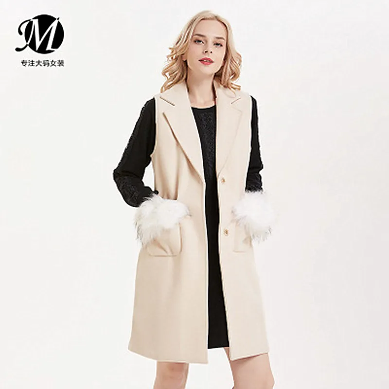 Winter Dress Fat Sister Plus Fertilizer XL Women's Korean Version Woolen Vest Thick Woven Simple Fashion Solid Color Slim | Женская