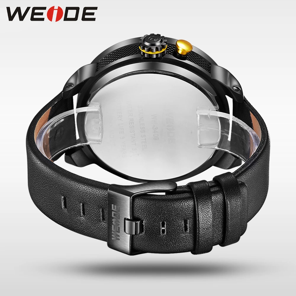 WEIDE топ роскошные модные спортивные повседневные Бизнес Кварцевые Дата Кожаный