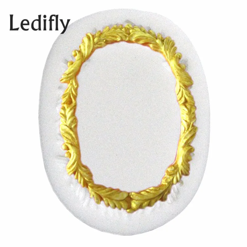 Новый Ledifly 3D DIY помадка торт винтажная рама для зеркала силиконовые формы