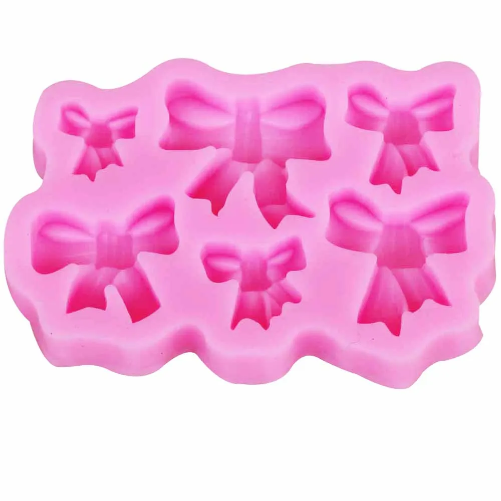 10PCS/SET Bow Tie Ribbon Silicone Cake Baking Molds Fondant Decorating Tools 3D Gumpaste Chocolate Candy Clay Moulds m871 | Дом и сад