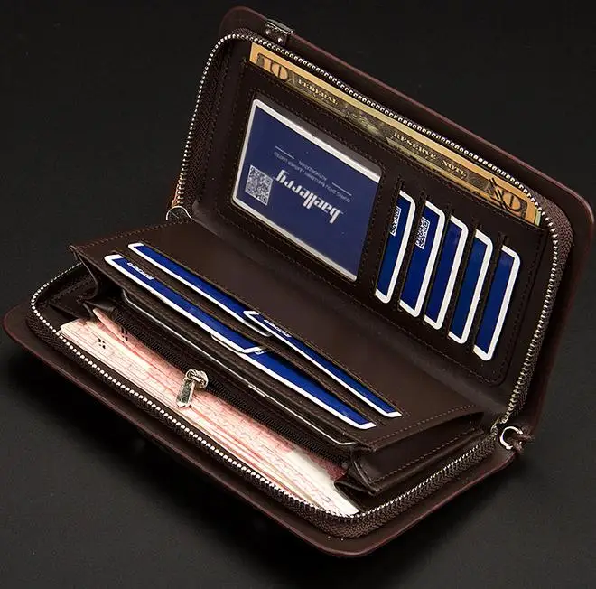 Мужские кошельки baellerry Высокое качество кожаный кошелек барсетка держатель для