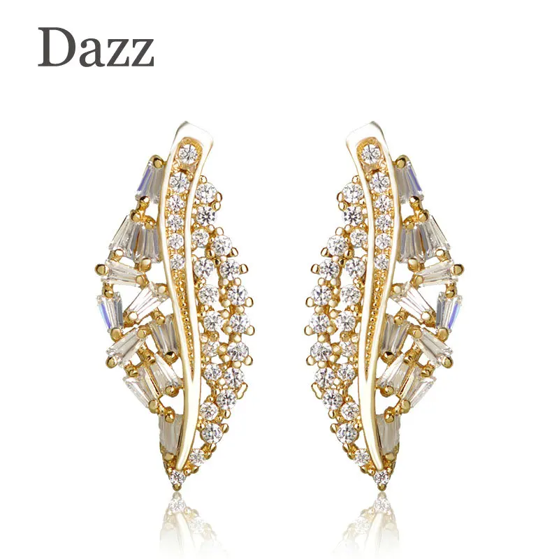 Женские серьги пусеты Dazz Brincos геометрические в форме розы с фианитом|stud earrings|stud