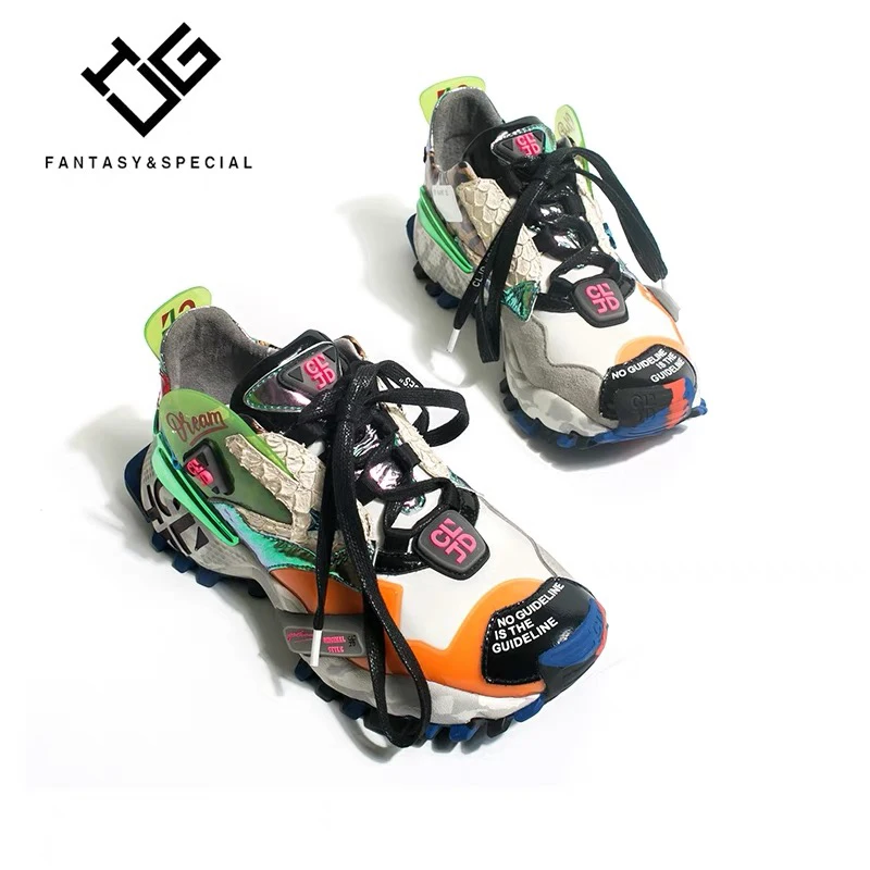 IGU/женские кроссовки Сникеры с рисунком в виде граффити из натуральной кожи