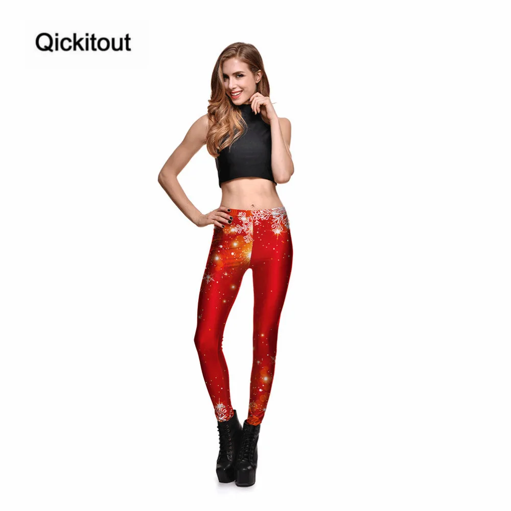 Qickitout леггинсы сексуальные модные новые женские красные галактические