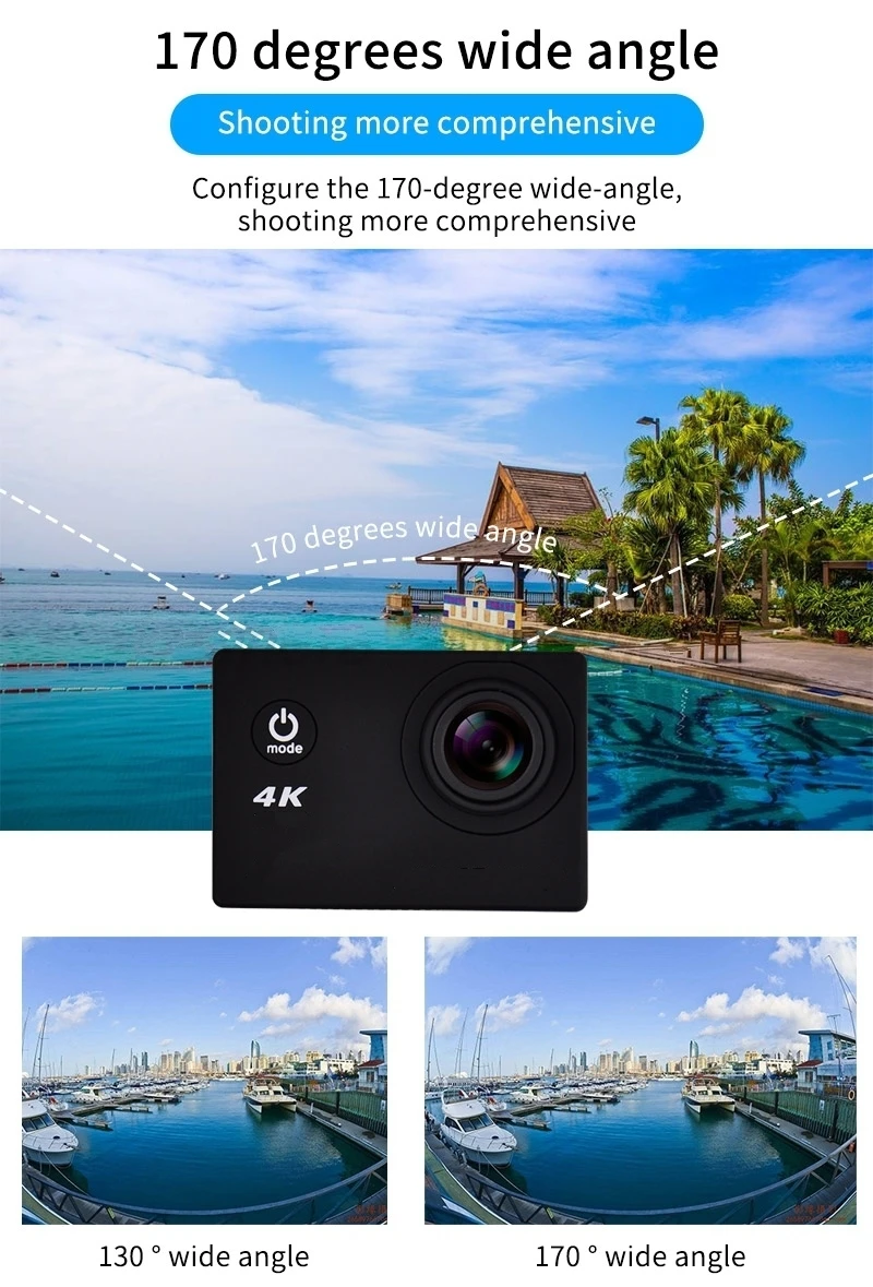 Спортивная экшн-видеокамера Ultra HD 4K UHD, водонепроницаемая, WiFi, видеокамера FHD 1080P DV Cam, широкоугольная, Go Deportiva, 2 дюйма, lcd Pro, 32G