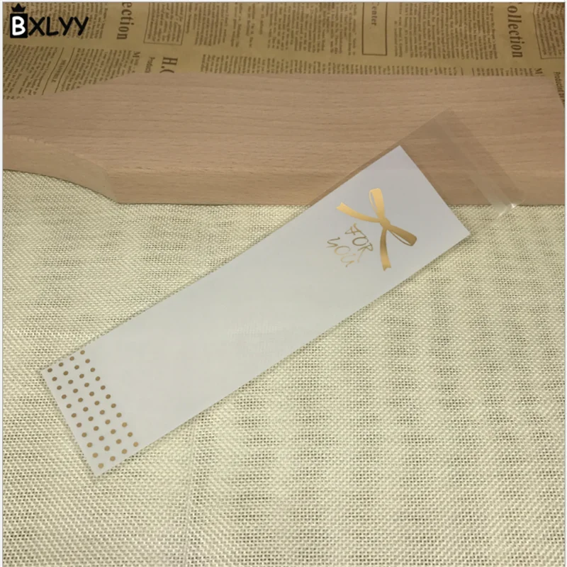 BXLYY 50pc3 бант длинная полоса мешок печенья мешочек для Конфет Украшение выпечки