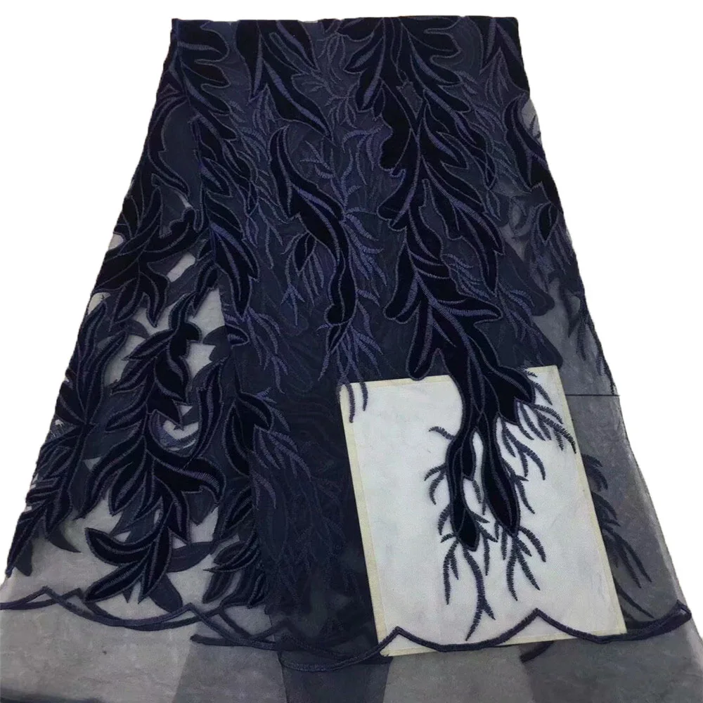 

Modern Mesh Lace fabric with flower pattern 5 yards African special Tulle Lace Fabric for elegant dress A385-1