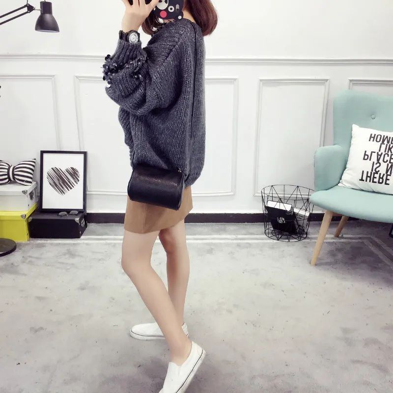 New Year Fall Winer Runway Sweater Women Sequined Knitting Sweaters Casual Loose Pullovers Female Warm Tops Outerwear | Женская одежда