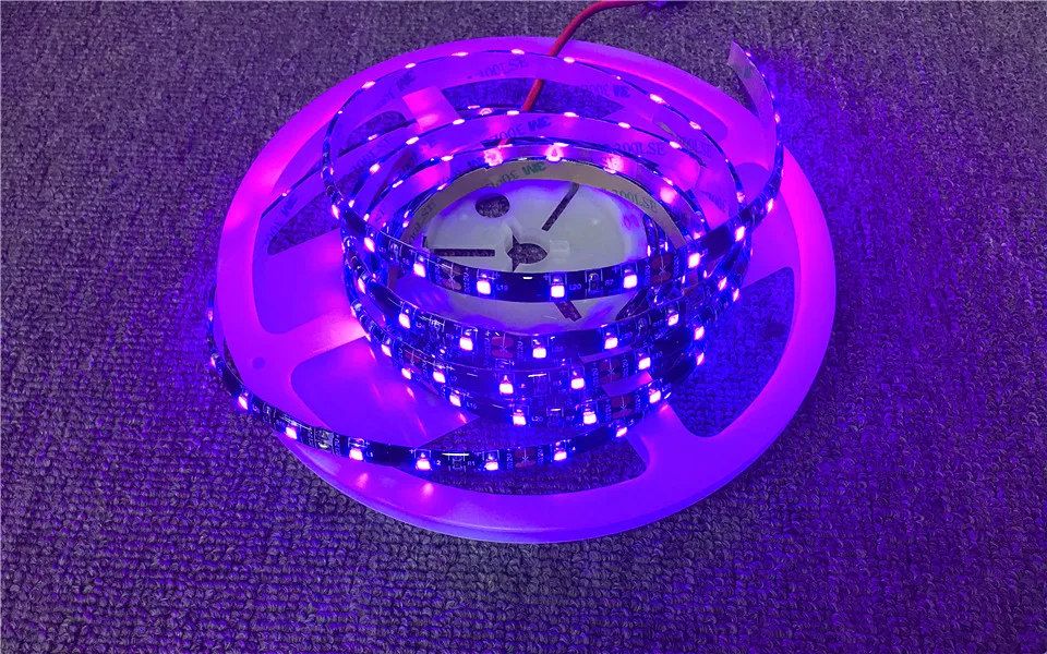 DC12V SMD3528 395 405nm 60/120 светодиодный s/M Светодиодный УФ полоска светильник