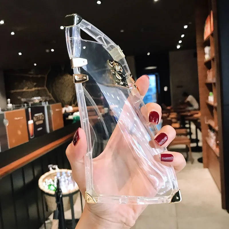 Роскошный Блестящий Прозрачный квадратный чехол для телефона iPhone 12 11 Pro Max X XS XR 6s 7