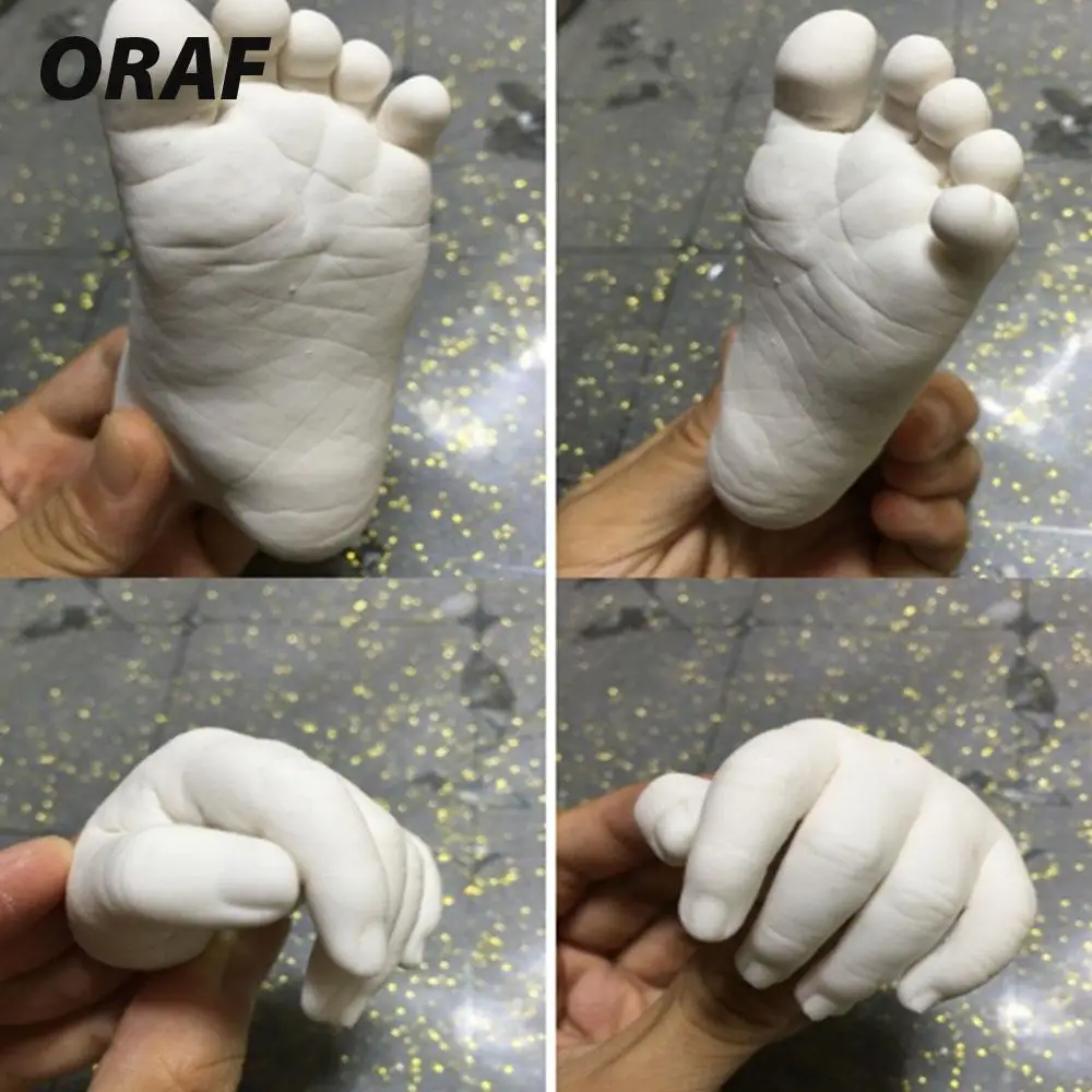 Белая 3D искусственная детская сувенирная пара прекрасная гипсовая пудра для рук